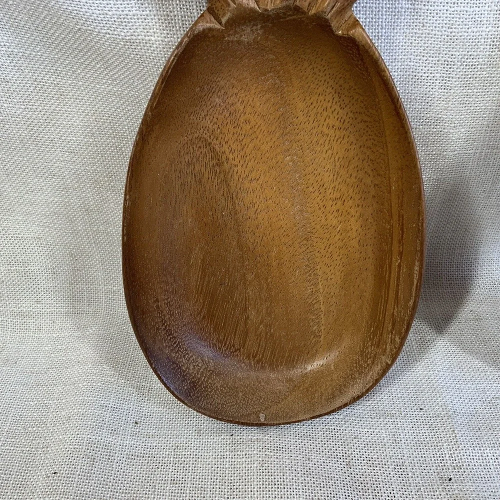 2 VTG Monkey Pod Pineapple Bowl Tiki Tropical Blair's Hawaii Luau Barware Signed